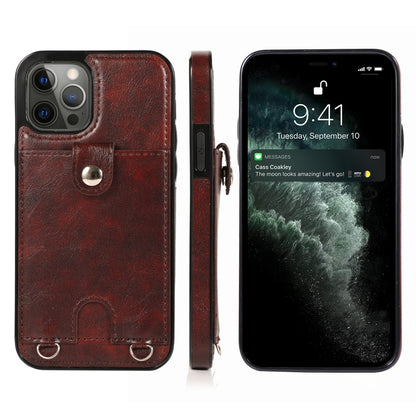Shockproof PU Leather + TPU Protective Case with Card Slot & Lanyard, For iPhone 12 mini, For iPhone 12 / 12 Pro, For iPhone 12 Pro Max