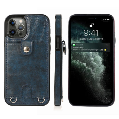 Shockproof PU Leather + TPU Protective Case with Card Slot & Lanyard, For iPhone 12 mini, For iPhone 12 / 12 Pro, For iPhone 12 Pro Max