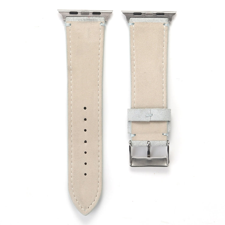 Frosted Genuine Leather Watchband For Apple Watch Series 6 & SE & 5 & 4 40mm / 3 & 2 & 1 38mm, For Apple Watch Series 7 41mm / 6 & SE & 5 & 4 40mm / 3 & 2 & 1 38mm