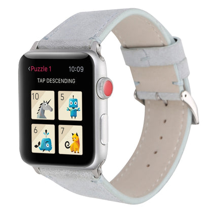 Frosted Genuine Leather Watchband For Apple Watch Series 6 & SE & 5 & 4 40mm / 3 & 2 & 1 38mm, For Apple Watch Series 7 41mm / 6 & SE & 5 & 4 40mm / 3 & 2 & 1 38mm