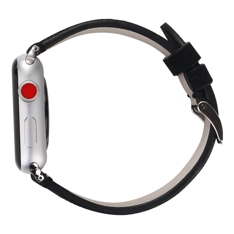 Frosted Genuine Leather Watchband For Apple Watch Series 6 & SE & 5 & 4 44mm / 3 & 2 & 1 42mm, For Apple Watch Series 7 45mm / 6 & SE & 5 & 4 44mm / 3 & 2 & 1 42mm