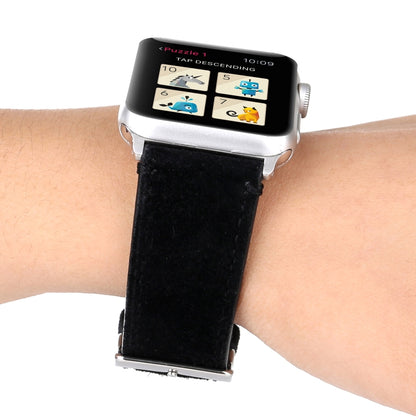 Frosted Genuine Leather Watchband For Apple Watch Series 6 & SE & 5 & 4 44mm / 3 & 2 & 1 42mm, For Apple Watch Series 7 45mm / 6 & SE & 5 & 4 44mm / 3 & 2 & 1 42mm