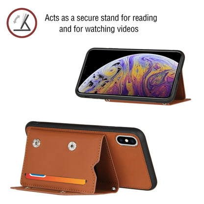 Skin Feel PU + TPU + PC Back Cover Shockproof Case with Card Slots & Holder & Photo Frame, For iPhone X / XS, For iPhone XR, For iPhone XS Max, For iPhone 11 Pro, For iPhone 11, For iPhone 11 Pro Max, For iPhone 12 mini, For iPhone 12 / 12 Pro         ...