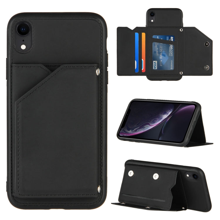 Skin Feel PU + TPU + PC Back Cover Shockproof Case with Card Slots & Holder & Photo Frame, For iPhone X / XS, For iPhone XR, For iPhone XS Max, For iPhone 11 Pro, For iPhone 11, For iPhone 11 Pro Max, For iPhone 12 mini, For iPhone 12 / 12 Pro         ...