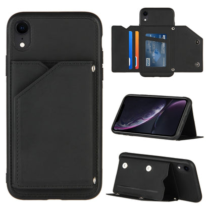 Skin Feel PU + TPU + PC Back Cover Shockproof Case with Card Slots & Holder & Photo Frame, For iPhone X / XS, For iPhone XR, For iPhone XS Max, For iPhone 11 Pro, For iPhone 11, For iPhone 11 Pro Max, For iPhone 12 mini, For iPhone 12 / 12 Pro         ...