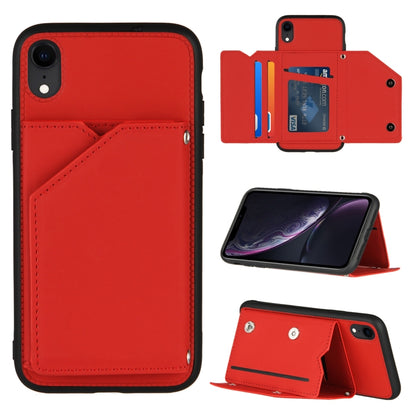 Skin Feel PU + TPU + PC Back Cover Shockproof Case with Card Slots & Holder & Photo Frame, For iPhone X / XS, For iPhone XR, For iPhone XS Max, For iPhone 11 Pro, For iPhone 11, For iPhone 11 Pro Max, For iPhone 12 mini, For iPhone 12 / 12 Pro         ...