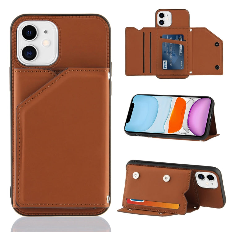 Skin Feel PU + TPU + PC Back Cover Shockproof Case with Card Slots & Holder & Photo Frame, For iPhone X / XS, For iPhone XR, For iPhone XS Max, For iPhone 11 Pro, For iPhone 11, For iPhone 11 Pro Max, For iPhone 12 mini, For iPhone 12 / 12 Pro         ...