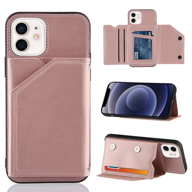 Skin Feel PU + TPU + PC Back Cover Shockproof Case with Card Slots & Holder & Photo Frame, For iPhone X / XS, For iPhone XR, For iPhone XS Max, For iPhone 11 Pro, For iPhone 11, For iPhone 11 Pro Max, For iPhone 12 mini, For iPhone 12 / 12 Pro         ...