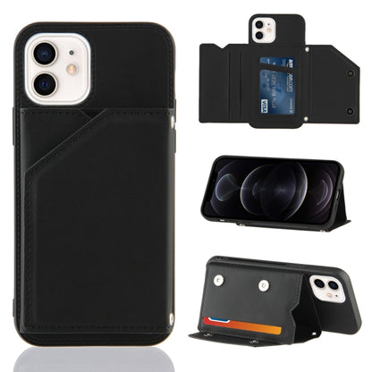 Skin Feel PU + TPU + PC Back Cover Shockproof Case with Card Slots & Holder & Photo Frame, For iPhone X / XS, For iPhone XR, For iPhone XS Max, For iPhone 11 Pro, For iPhone 11, For iPhone 11 Pro Max, For iPhone 12 mini, For iPhone 12 / 12 Pro         ...