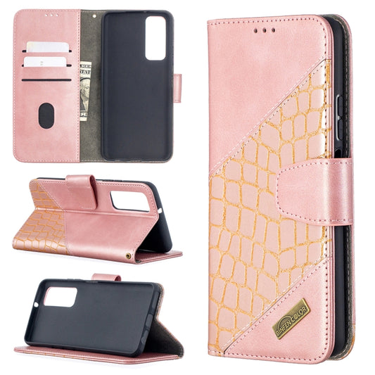 Matching Color Crocodile Texture Horizontal Flip PU Leather Case with Wallet & Holder & Card Slots, For Huawei P smart 2021 / Y7a, For Samsung Galaxy A12
