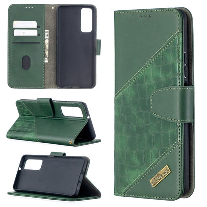 Matching Color Crocodile Texture Horizontal Flip PU Leather Case with Wallet & Holder & Card Slots, For Huawei P smart 2021 / Y7a, For Samsung Galaxy A12