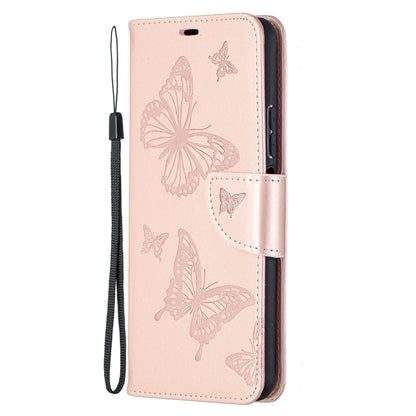 Two Butterflies Embossing Pattern Horizontal Flip Leather Case with Holder & Card Slot & Wallet & Lanyard, For Huawei P smart 2021 / Y7a, For Samsung Galaxy A12