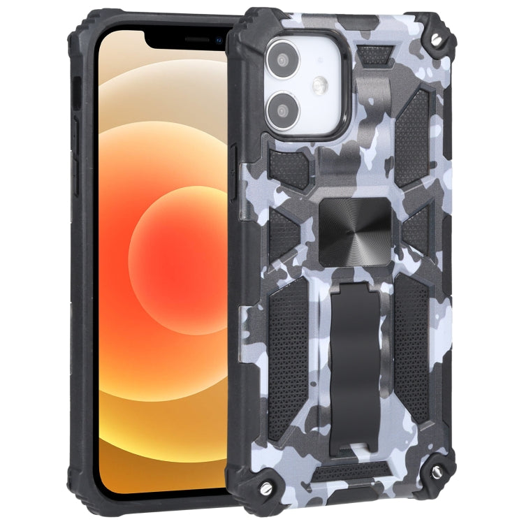 Camouflage Armor Shockproof TPU + PC Magnetic Protective Case with Holder, For iPhone 12 Pro Max, For iPhone 12 / 12 Pro, For iPhone 12 mini