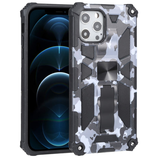 Camouflage Armor Shockproof TPU + PC Magnetic Protective Case with Holder, For iPhone 12 Pro Max, For iPhone 12 / 12 Pro, For iPhone 12 mini