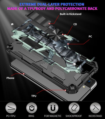 Camouflage Armor Shockproof TPU + PC Magnetic Protective Case with Holder, For Samsung Galaxy S21 5G, For Samsung Galaxy S21+ 5G, For Samsung Galaxy S21 Ultra 5G