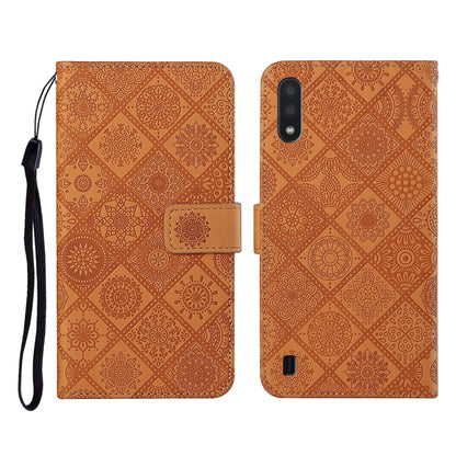 Ethnic Style Embossed Pattern Horizontal Flip Leather Case with Holder & Card Slots & Wallet & Lanyard, For Samsung Galaxy A01, For Samsung Galaxy A10 / M10, For Samsung Galaxy A10s, For Samsung Galaxy A11, For Samsung Galaxy A12                       ...