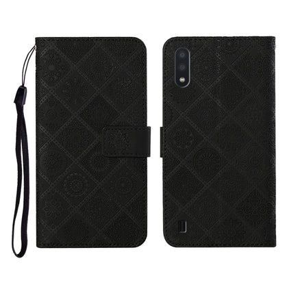 Ethnic Style Embossed Pattern Horizontal Flip Leather Case with Holder & Card Slots & Wallet & Lanyard, For Samsung Galaxy A01, For Samsung Galaxy A10 / M10, For Samsung Galaxy A10s, For Samsung Galaxy A11, For Samsung Galaxy A12                       ...