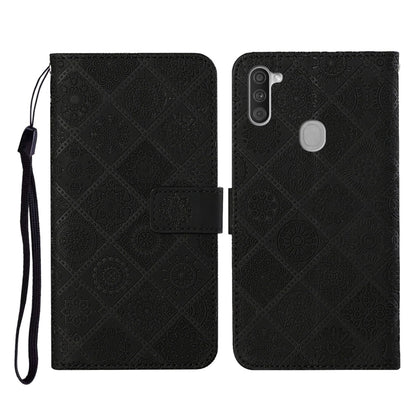 Ethnic Style Embossed Pattern Horizontal Flip Leather Case with Holder & Card Slots & Wallet & Lanyard, For Samsung Galaxy A01, For Samsung Galaxy A10 / M10, For Samsung Galaxy A10s, For Samsung Galaxy A11, For Samsung Galaxy A12                       ...