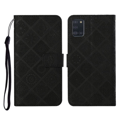 Ethnic Style Embossed Pattern Horizontal Flip Leather Case with Holder & Card Slots & Wallet & Lanyard, For Samsung Galaxy A20e, For Samsung Galaxy A20s, For Samsung Galaxy A21, For Samsung Galaxy A21s, For Samsung Galaxy A31, For Samsung Galaxy A40