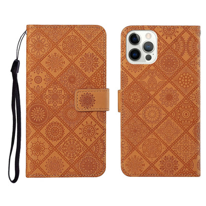 Ethnic Style Embossed Pattern Horizontal Flip Leather Case with Holder & Card Slots & Wallet & Lanyard, For iPhone 12, For iPhone 12 Mini, For iPhone 12 Pro Max, For iPhone SE 2022 / SE 2020 / 8 / 7, For iPhone XR, For iPhone XS Max