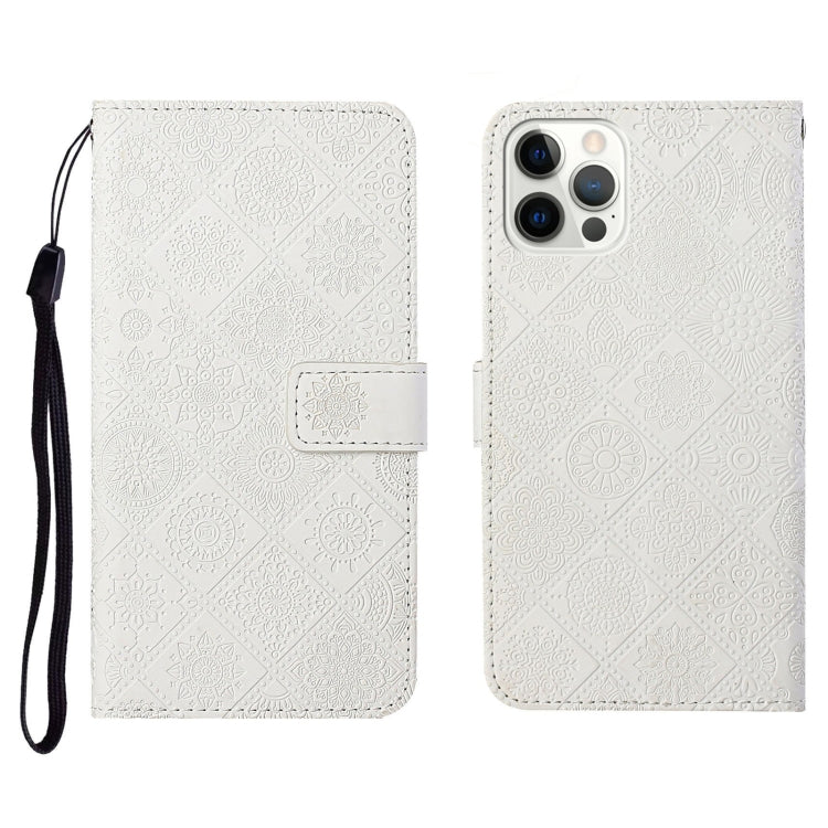 Ethnic Style Embossed Pattern Horizontal Flip Leather Case with Holder & Card Slots & Wallet & Lanyard, For iPhone 12, For iPhone 12 Mini, For iPhone 12 Pro Max, For iPhone SE 2022 / SE 2020 / 8 / 7, For iPhone XR, For iPhone XS Max