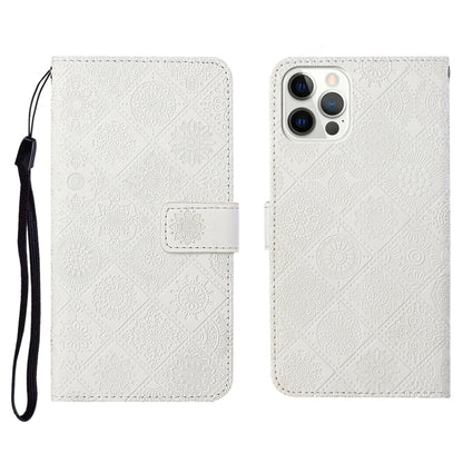 Ethnic Style Embossed Pattern Horizontal Flip Leather Case with Holder & Card Slots & Wallet & Lanyard, For iPhone 12, For iPhone 12 Mini, For iPhone 12 Pro Max, For iPhone SE 2022 / SE 2020 / 8 / 7, For iPhone XR, For iPhone XS Max