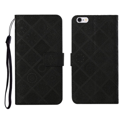 Ethnic Style Embossed Pattern Horizontal Flip Leather Case with Holder & Card Slots & Wallet & Lanyard, For iPhone 12, For iPhone 12 Mini, For iPhone 12 Pro Max, For iPhone SE 2022 / SE 2020 / 8 / 7, For iPhone XR, For iPhone XS Max