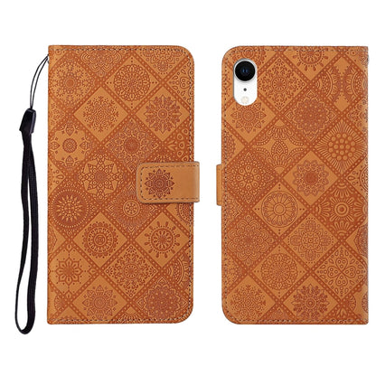 Ethnic Style Embossed Pattern Horizontal Flip Leather Case with Holder & Card Slots & Wallet & Lanyard, For iPhone 12, For iPhone 12 Mini, For iPhone 12 Pro Max, For iPhone SE 2022 / SE 2020 / 8 / 7, For iPhone XR, For iPhone XS Max