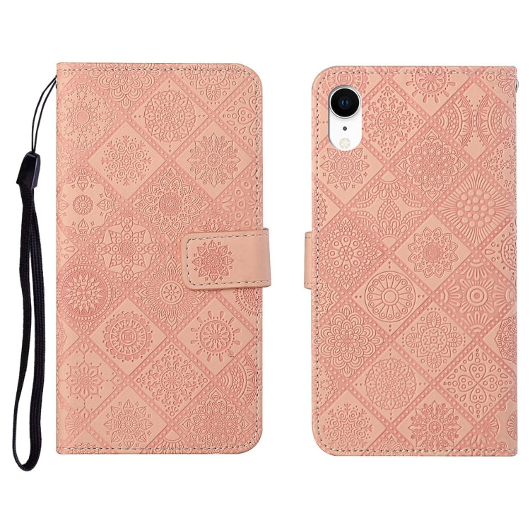 Ethnic Style Embossed Pattern Horizontal Flip Leather Case with Holder & Card Slots & Wallet & Lanyard, For iPhone 12, For iPhone 12 Mini, For iPhone 12 Pro Max, For iPhone SE 2022 / SE 2020 / 8 / 7, For iPhone XR, For iPhone XS Max