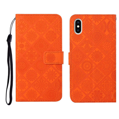 Ethnic Style Embossed Pattern Horizontal Flip Leather Case with Holder & Card Slots & Wallet & Lanyard, For iPhone 12, For iPhone 12 Mini, For iPhone 12 Pro Max, For iPhone SE 2022 / SE 2020 / 8 / 7, For iPhone XR, For iPhone XS Max