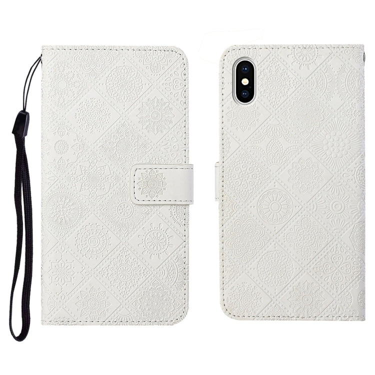 Ethnic Style Embossed Pattern Horizontal Flip Leather Case with Holder & Card Slots & Wallet & Lanyard, For iPhone 12, For iPhone 12 Mini, For iPhone 12 Pro Max, For iPhone SE 2022 / SE 2020 / 8 / 7, For iPhone XR, For iPhone XS Max