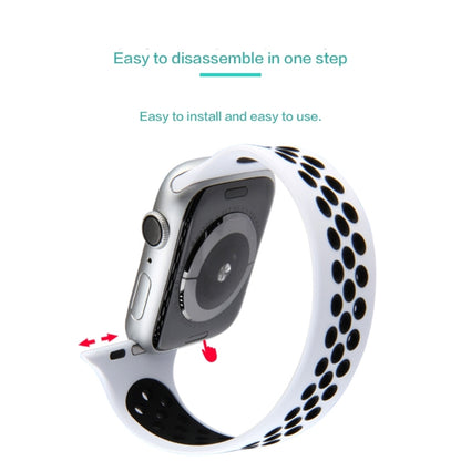 Elastic Silicone Watchband For Apple Watch Series 6 & SE & 5 & 4 44mm / 3 & 2 & 1 42mm, 150mm (Black White), 150mm (Black Red), 150mm (Light Pink White), 150mm (Blue White), 150mm (Grey Black), 160mm (Black White), 160mm (Black Red)                    ...