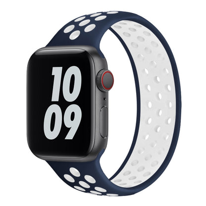 Elastic Silicone Watchband For Apple Watch Series 6 & SE & 5 & 4 44mm / 3 & 2 & 1 42mm, 150mm (Black White), 150mm (Black Red), 150mm (Light Pink White), 150mm (Blue White), 150mm (Grey Black), 160mm (Black White), 160mm (Black Red)                    ...