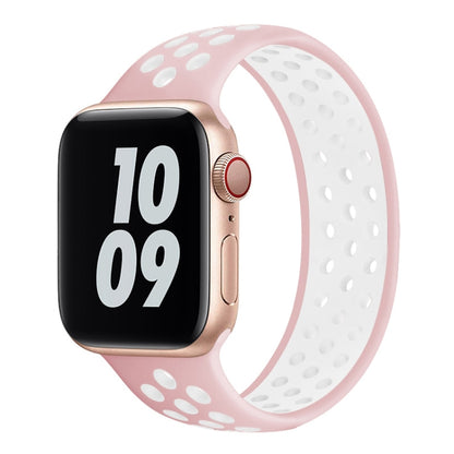Elastic Silicone Watchband For Apple Watch Series 6 & SE & 5 & 4 40mm / 3 & 2 & 1 38mm, Length: 160mm, 160mm (White Black), 160mm (Black), 160mm (Black Yellow), 160mm (Black Grey), 160mm (Red Black), 160mm (Black White), 160mm (Black Red)              ...