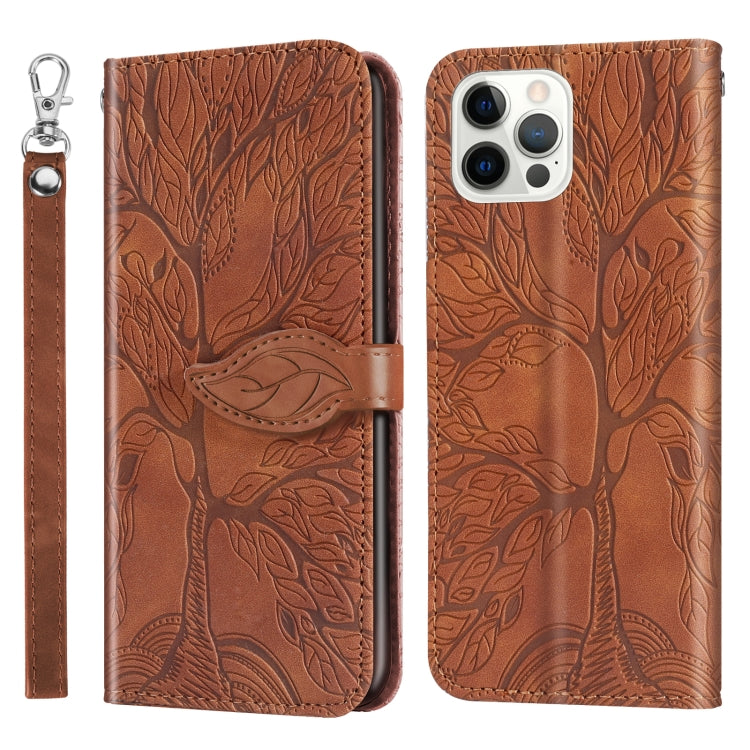 Life of Tree Embossing Pattern Horizontal Flip Leather Case with Holder & Card Slot & Wallet & Photo Frame & Lanyard, For iPhone 12 Pro Max, For iPhone X / XS, For iPhone XR, For iPhone XS Max