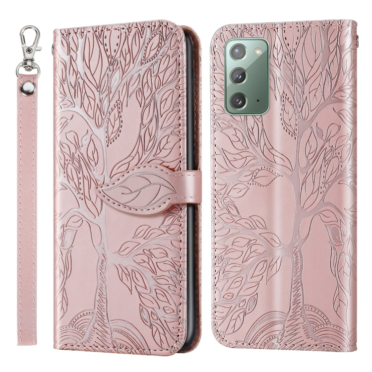 Life of Tree Embossing Pattern Horizontal Flip Leather Case with Holder & Card Slot & Wallet & Photo Frame & Lanyard, For Samsung Galaxy Note8, For Samsung Galaxy Note9, For Samsung Galaxy Note10, For Samsung Galaxy Note10+, For Samsung Galaxy Note20  ...