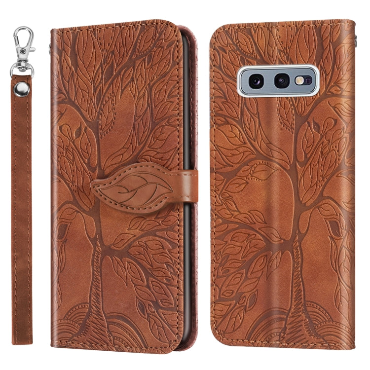 Life of Tree Embossing Pattern Horizontal Flip Leather Case with Holder & Card Slot & Wallet & Photo Frame & Lanyard, For Samsung Galaxy S9+, For Samsung Galaxy S10, For Samsung Galaxy S10+, For Samsung Galaxy S10e, For Samsung Galaxy S20              ...