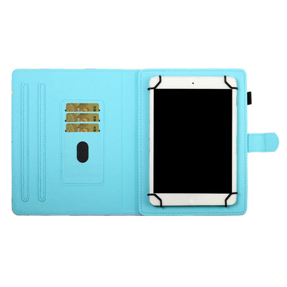 Sewing Thread Horizontal Painted Flat Leather Case with Pen Cover & Anti Skid Strip & Card Slot & Holder, For 7 inch Tablet PC Universal, For 8 inch Tablet PC Universal, For 10 inch Tablet PC Universal, For Huawei MediaPad T5 10 inch