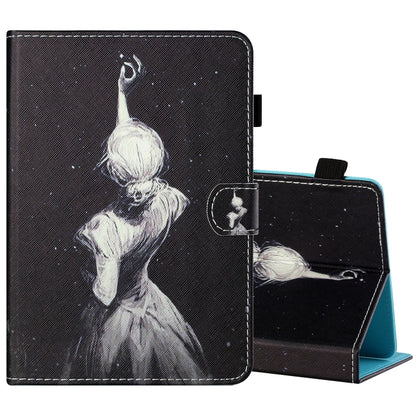 Sewing Thread Horizontal Painted Flat Leather Case with Pen Cover & Anti Skid Strip & Card Slot & Holder, For 7 inch Tablet PC Universal, For 8 inch Tablet PC Universal, For 10 inch Tablet PC Universal, For Huawei MediaPad T5 10 inch