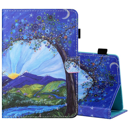 Sewing Thread Horizontal Painted Flat Leather Case with Pen Cover & Anti Skid Strip & Card Slot & Holder, For 7 inch Tablet PC Universal, For 8 inch Tablet PC Universal, For 10 inch Tablet PC Universal, For Huawei MediaPad T5 10 inch