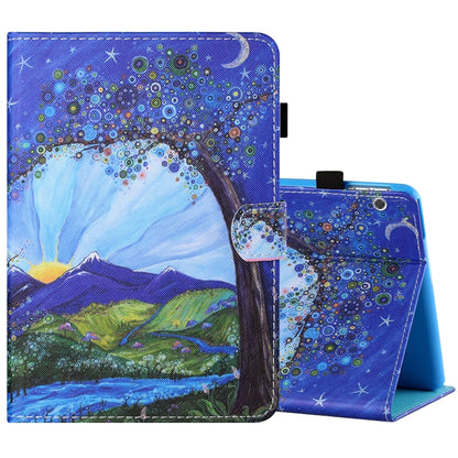 Sewing Thread Horizontal Painted Flat Leather Case with Pen Cover & Anti Skid Strip & Card Slot & Holder, For 7 inch Tablet PC Universal, For 8 inch Tablet PC Universal, For 10 inch Tablet PC Universal, For Huawei MediaPad T5 10 inch