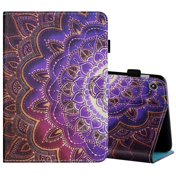 Sewing Thread Horizontal Painted Flat Leather Case with Pen Cover & Anti Skid Strip & Card Slot & Holder, For Amazon Kindle Fire 7 2019 / 2017 / 2015, For Samsung Galaxy Tab A 10.1 (2019) T510 / T515, For Samsung Galaxy Tab A 8.0 (2019) T290 / T295