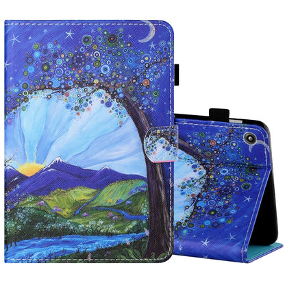 Sewing Thread Horizontal Painted Flat Leather Case with Pen Cover & Anti Skid Strip & Card Slot & Holder, For Amazon Kindle Fire 7 2019 / 2017 / 2015, For Samsung Galaxy Tab A 10.1 (2019) T510 / T515, For Samsung Galaxy Tab A 8.0 (2019) T290 / T295