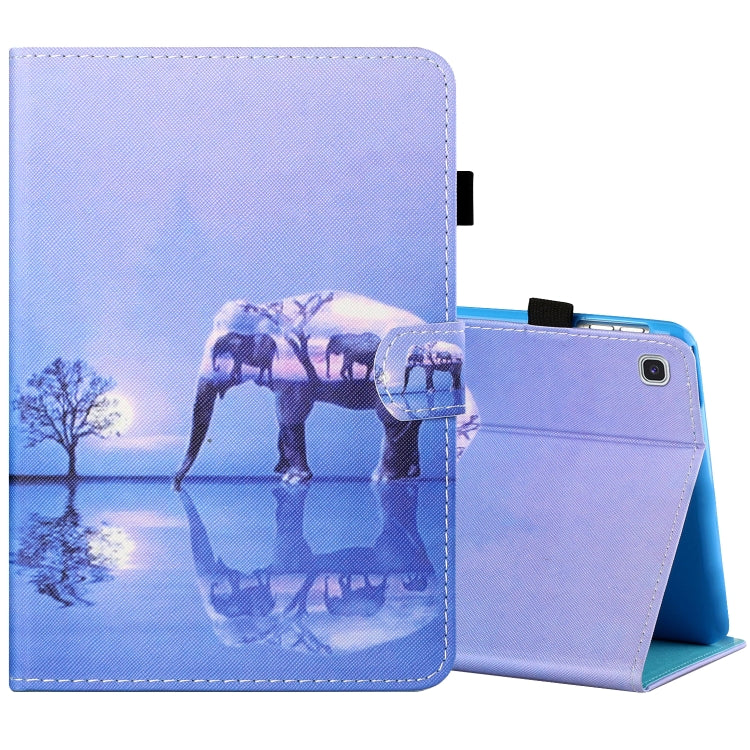Sewing Thread Horizontal Painted Flat Leather Case with Pen Cover & Anti Skid Strip & Card Slot & Holder, For Amazon Kindle Fire 7 2019 / 2017 / 2015, For Samsung Galaxy Tab A 10.1 (2019) T510 / T515, For Samsung Galaxy Tab A 8.0 (2019) T290 / T295