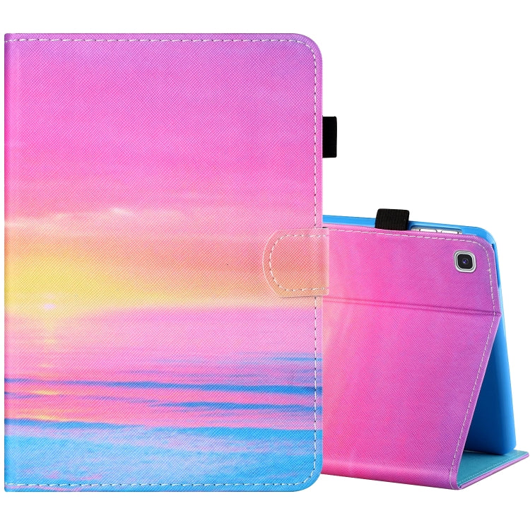 Sewing Thread Horizontal Painted Flat Leather Case with Pen Cover & Anti Skid Strip & Card Slot & Holder, For Amazon Kindle Fire 7 2019 / 2017 / 2015, For Samsung Galaxy Tab A 10.1 (2019) T510 / T515, For Samsung Galaxy Tab A 8.0 (2019) T290 / T295