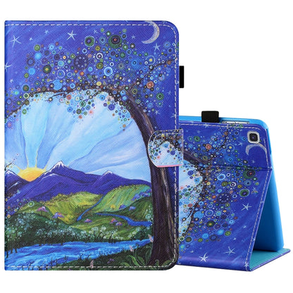 Sewing Thread Horizontal Painted Flat Leather Case with Pen Cover & Anti Skid Strip & Card Slot & Holder, For Amazon Kindle Fire 7 2019 / 2017 / 2015, For Samsung Galaxy Tab A 10.1 (2019) T510 / T515, For Samsung Galaxy Tab A 8.0 (2019) T290 / T295