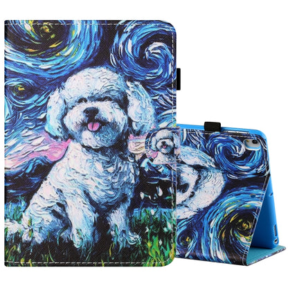 Sewing Thread Horizontal Painted Flat Leather Case with Pen Cover & Anti Skid Strip & Card Slot & Holder & Sleep / Wake-up Function, For iPad Mini 5 / 4 / 3 / 2 / 1, For iPad 10.2 / iPad Air 10.5 (2019), For iPad Pro 11 inch (2020) / (2018), For iPad Air