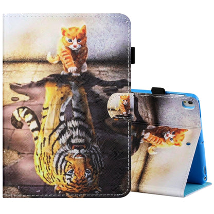Sewing Thread Horizontal Painted Flat Leather Case with Pen Cover & Anti Skid Strip & Card Slot & Holder & Sleep / Wake-up Function, For iPad Mini 5 / 4 / 3 / 2 / 1, For iPad 10.2 / iPad Air 10.5 (2019), For iPad Pro 11 inch (2020) / (2018), For iPad Air