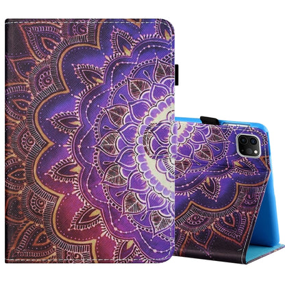Sewing Thread Horizontal Painted Flat Leather Case with Pen Cover & Anti Skid Strip & Card Slot & Holder & Sleep / Wake-up Function, For iPad Mini 5 / 4 / 3 / 2 / 1, For iPad 10.2 / iPad Air 10.5 (2019), For iPad Pro 11 inch (2020) / (2018), For iPad Air