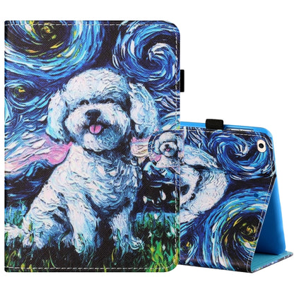 Sewing Thread Horizontal Painted Flat Leather Case with Pen Cover & Anti Skid Strip & Card Slot & Holder & Sleep / Wake-up Function, For iPad Mini 5 / 4 / 3 / 2 / 1, For iPad 10.2 / iPad Air 10.5 (2019), For iPad Pro 11 inch (2020) / (2018), For iPad Air